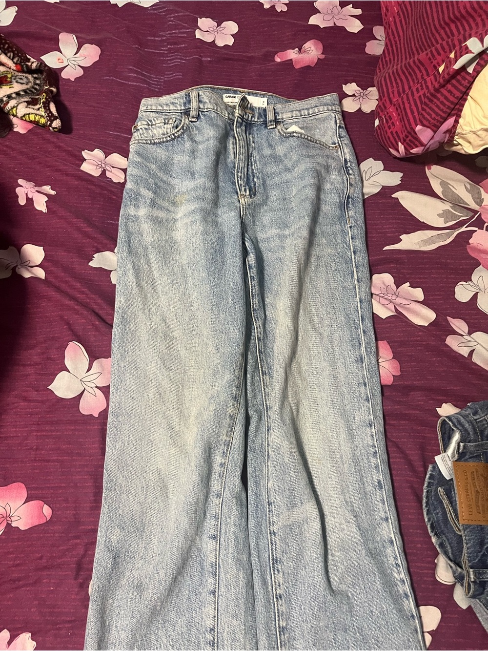 Garage Light Blue Straight Leg Jeans